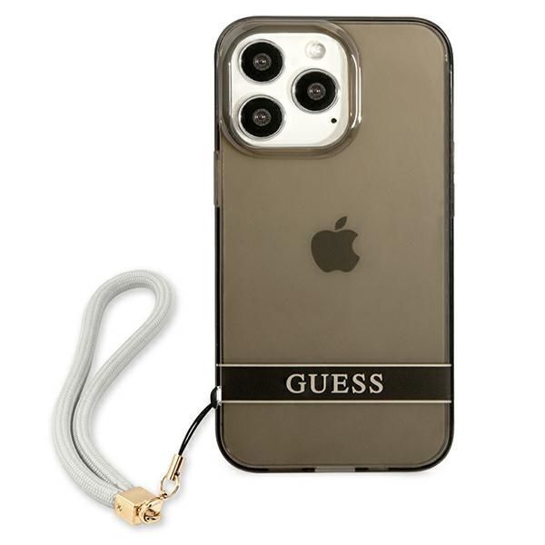 Aizmugurējais vāciņš Guess Guess GUHCP13LHTSGSK iPhone 13 Pro / 13 6.1" black/black hardcase Translucent Stap