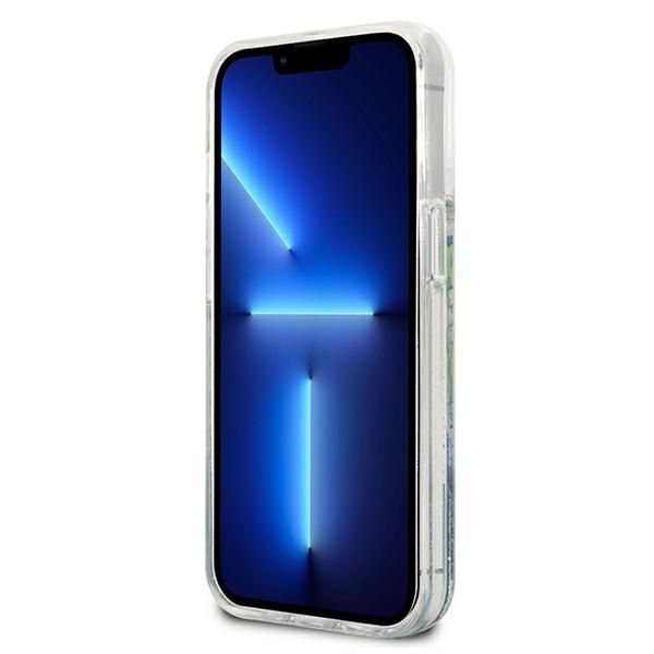 Back panel cover Guess Guess GUHCP13XLFLSN iPhone 13 Pro Max 6.7" green/green hardcase Flower Liquid Glitter