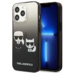 Aizmugurējais vāciņš Karl Lagerfeld  Karl Lagerfeld KLHCP13LTGKCK iPhone 13 Pro / 13 6,1" hardcase czarny/black Gradient Ikonik Karl & Choupette 