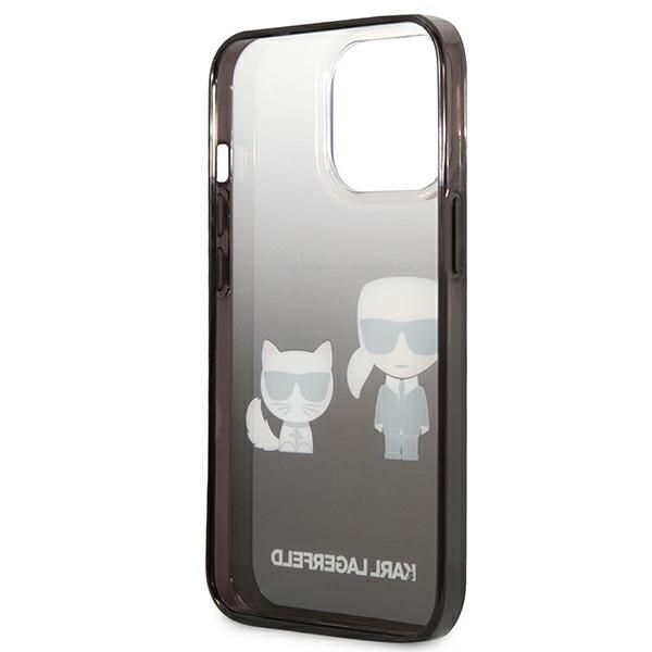 Aizmugurējais vāciņš Karl Lagerfeld Karl Lagerfeld KLHCP13LTGKCK iPhone 13 Pro / 13 6,1" hardcase czarny/black Gradient Ikonik Karl & Choupette