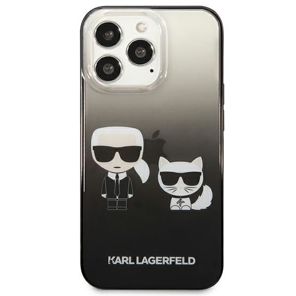 Aizmugurējais vāciņš Karl Lagerfeld Karl Lagerfeld KLHCP13LTGKCK iPhone 13 Pro / 13 6,1" hardcase czarny/black Gradient Ikonik Karl & Choupette