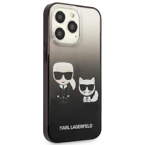 Aizmugurējais vāciņš Karl Lagerfeld Karl Lagerfeld KLHCP13LTGKCK iPhone 13 Pro / 13 6,1" hardcase czarny/black Gradient Ikonik Karl & Choupette