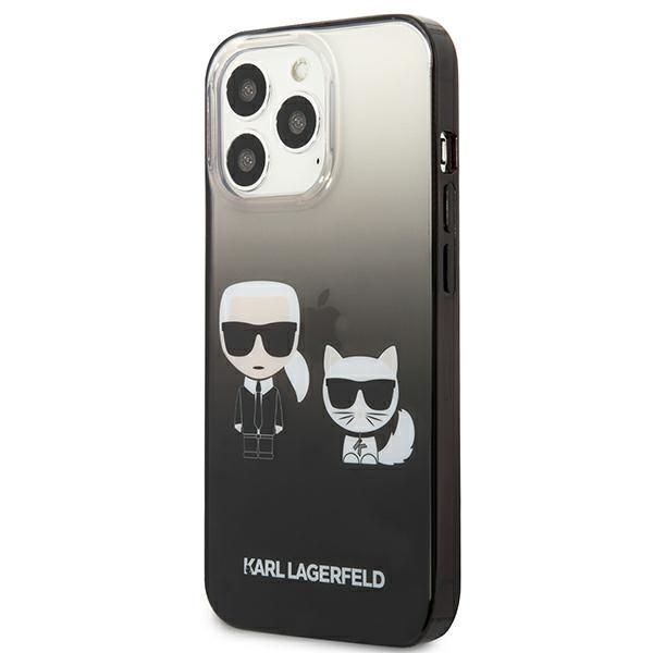 Aizmugurējais vāciņš Karl Lagerfeld Karl Lagerfeld KLHCP13LTGKCK iPhone 13 Pro / 13 6,1" hardcase czarny/black Gradient Ikonik Karl & Choupette