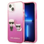 Aizmugurējais vāciņš Karl Lagerfeld  Karl Lagerfeld KLHCP13STGKCP iPhone 13 mini 5,4" hardcase różowy/pink Gradient Ikonik Karl & Choupette 
