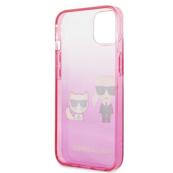 Back panel cover Karl Lagerfeld Karl Lagerfeld KLHCP13STGKCP iPhone 13 mini 5,4" hardcase różowy/pink Gradient Ikonik Karl & Choupette