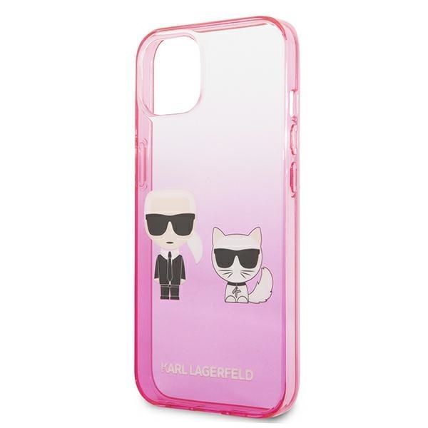 Back panel cover Karl Lagerfeld Karl Lagerfeld KLHCP13STGKCP iPhone 13 mini 5,4" hardcase różowy/pink Gradient Ikonik Karl & Choupette