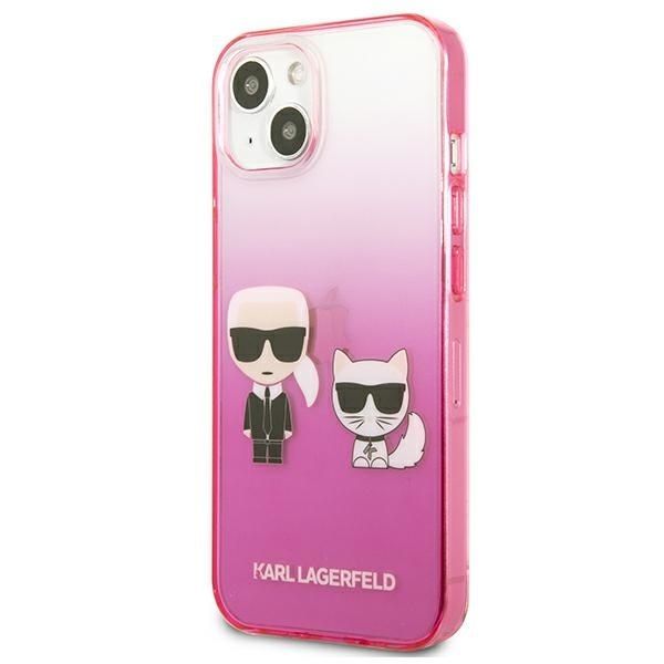 Back panel cover Karl Lagerfeld Karl Lagerfeld KLHCP13STGKCP iPhone 13 mini 5,4" hardcase różowy/pink Gradient Ikonik Karl & Choupette