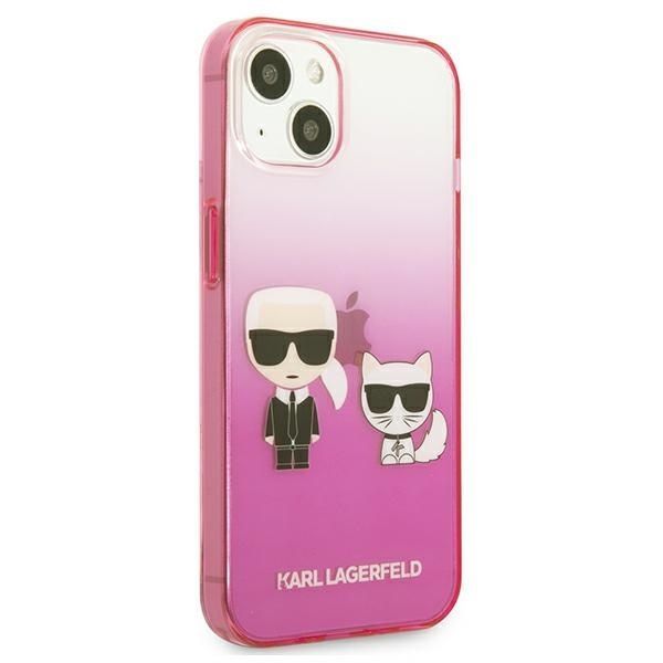 Back panel cover Karl Lagerfeld Karl Lagerfeld KLHCP13STGKCP iPhone 13 mini 5,4" hardcase różowy/pink Gradient Ikonik Karl & Choupette