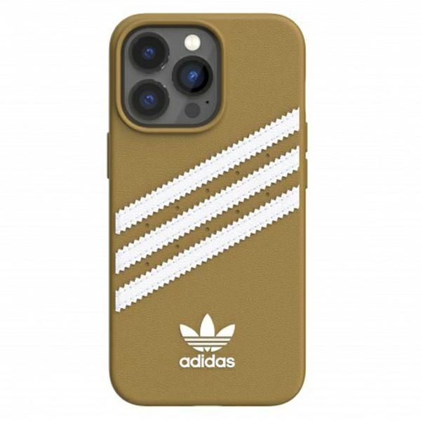 Back panel cover Adidas Adidas OR Moulded PU iPhone 13 Pro / 13 6,1" beżowo-złoty/beige-gold 47806