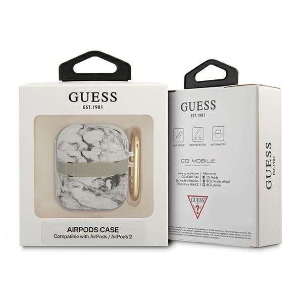 Aizmugurējais vāciņš Guess Guess GUA2HCHMAG AirPods cover grey/grey Marble Strap Collection