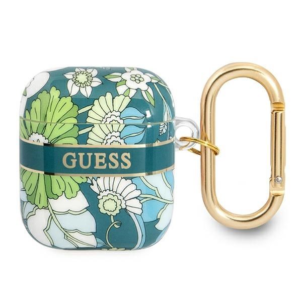 Back panel cover Guess Guess GUA2HHFLN AirPods cover green/green Flower Strap Collection