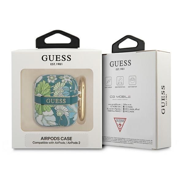 Back panel cover Guess Guess GUA2HHFLN AirPods cover green/green Flower Strap Collection