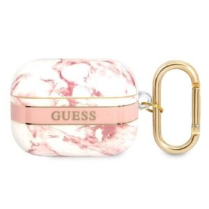 Aizmugurējais vāciņš Guess  Guess GUAPHCHMAP AirPods Pro cover pink/pink Marble Strap Collection