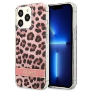 Aizmugurējais vāciņš Guess  Guess GUHCP13LHSLEOP iPhone 13 Pro / 13 6.1" pink/pink hardcase Leopard 