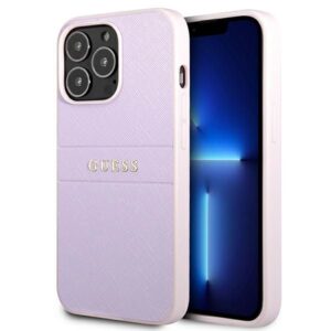 Nugarėlės dėklai Guess  Guess Saffiano Stripe iPhone 13 Pro Max Case - Purple 