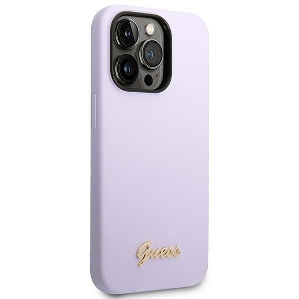 Tagakaaned Guess Guess GUHCP14XSLSMU iPhone 14 Pro Max 6.7" purple/purple hard case Silicone Vintage Gold Logo