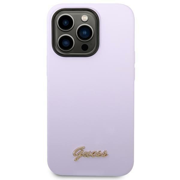 Tagakaaned Guess Guess GUHCP14XSLSMU iPhone 14 Pro Max 6.7" purple/purple hard case Silicone Vintage Gold Logo