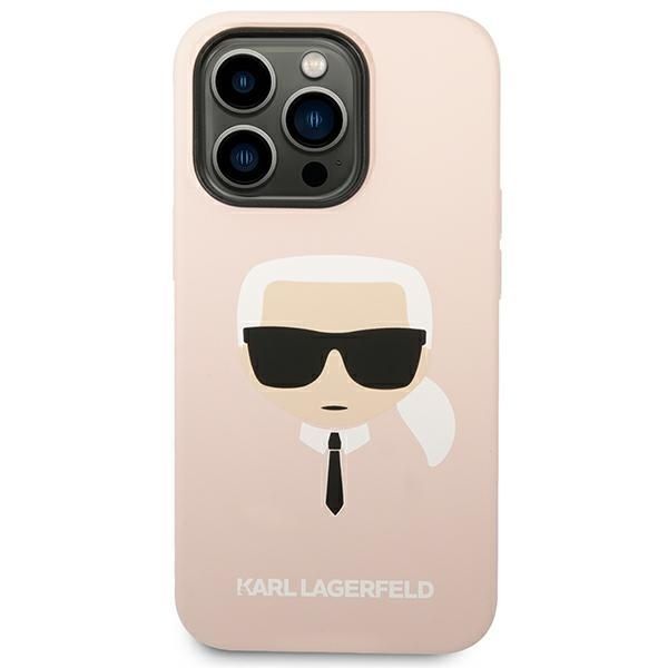 Back panel cover Karl Lagerfeld Karl Lagerfeld KLHCP14LSLKHLP iPhone 14 Pro 6.1 "hardcase pink / pink Silicone Karl`s Head