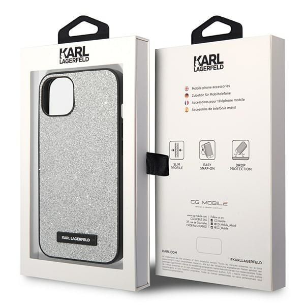 Back panel cover Karl Lagerfeld Karl Lagerfeld KLHCP14MG2ELS iPhone 14 Plus 6.7 "hardcase silver / silver Glitter Plaque Logo