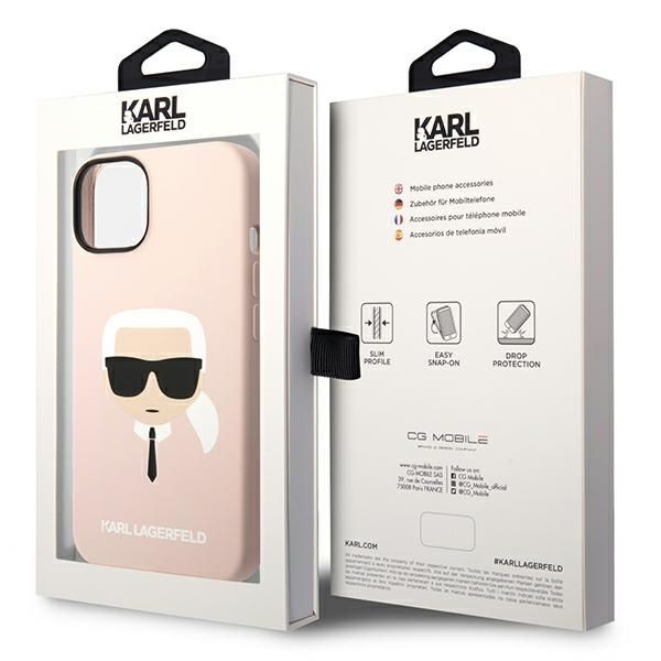 Nugarėlės dėklai Karl Lagerfeld Karl Lagerfeld KLHMP14MSLKHLP iPhone 14 Plus 6,7" hardcase jasnoróżowy/light pink Silicone Karl`s Head Magsafe