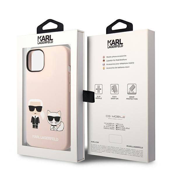 Nugarėlės dėklai Karl Lagerfeld Karl Lagerfeld KLHMP14SSSKCI iPhone 14 6.1 "hardcase light pink / light pink Silicone Karl & Choupette Magsafe