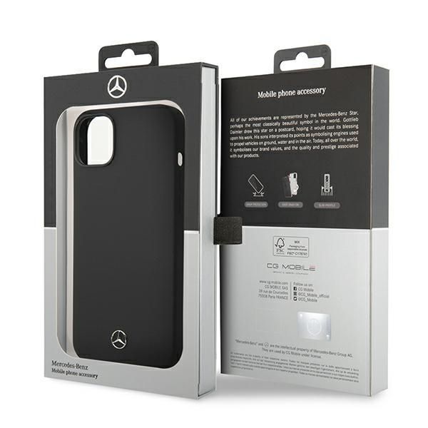 Back panel cover Mercedes-Benz Mercedes Silicone Line case for iPhone 14 Plus - black