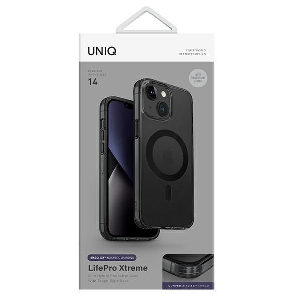 Back panel cover UNIQ Uniq LifePro Xtreme Magclick Charging case for iPhone 14 - black