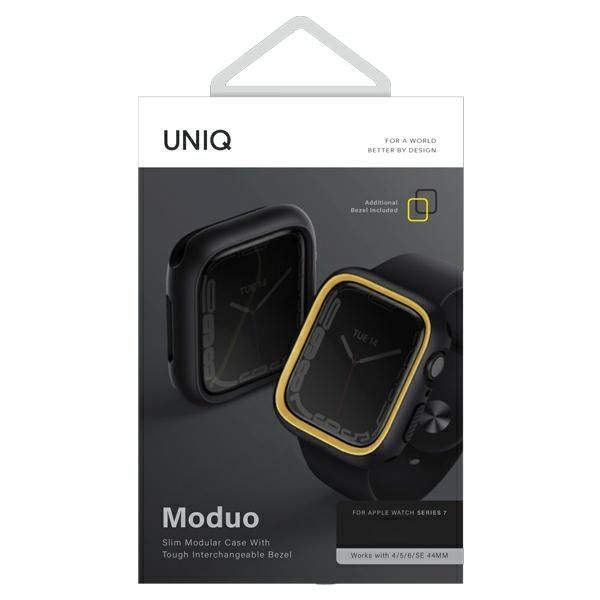 Tagakaaned UNIQ Uniq Moduo case for Apple Watch 4/5/6/7/8/9/SE/SE2 44/45mm - black and mustard
