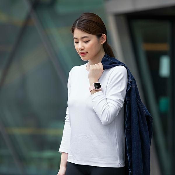 Tagakaaned UNIQ Uniq Moduo case for Apple Watch 4/5/6/7/8/SE/SE2 44/45mm - pink and white