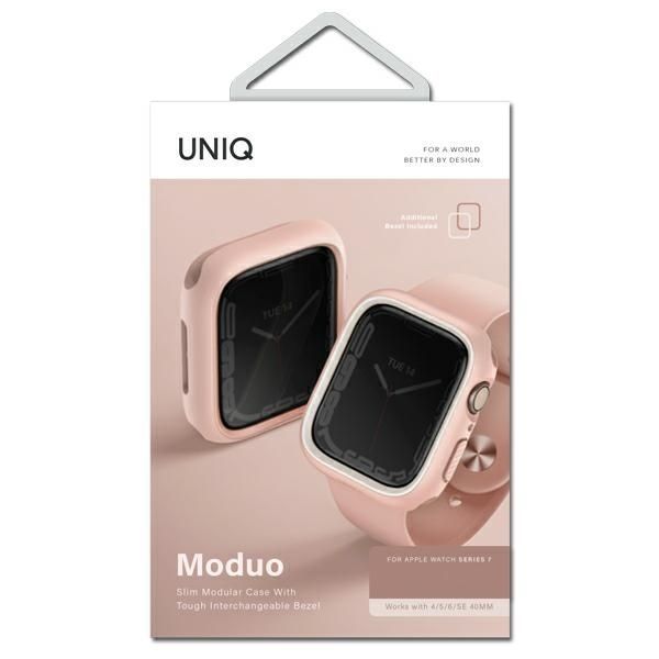 Tagakaaned UNIQ Uniq Moduo case for Apple Watch 4/5/6/7/8/SE/SE2 44/45mm - pink and white