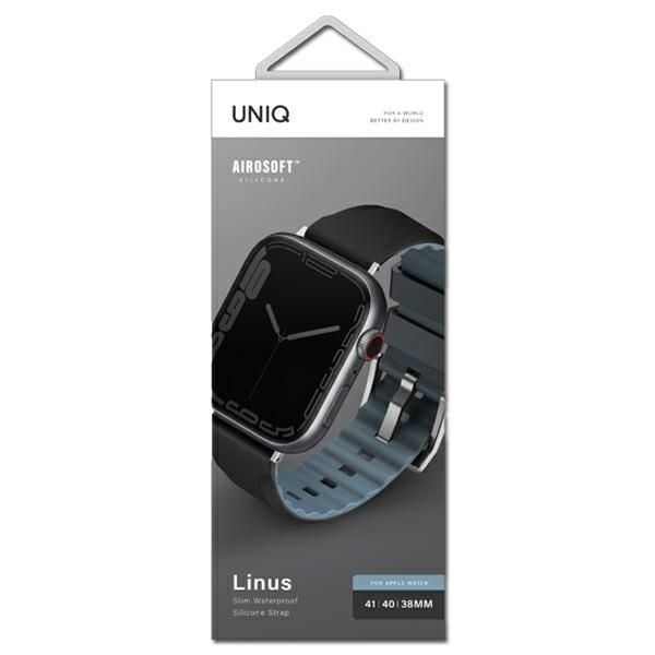 Tagakaaned UNIQ Uniq Linus strap for Apple Watch 1/2/3/4/5/6/7/8/SE/SE2 38/40/41mm - black