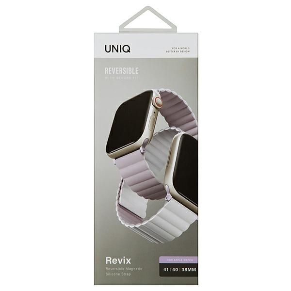 Tagakaaned UNIQ Uniq Revix strap for Apple Watch 1/2/3/4/5/6/7/8/SE/SE2 38/40/41mm - lilac and white