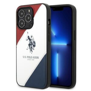 Aizmugurējais vāciņš U.S. Polo PU  US Polo USHCP14LPSO3 iPhone 14 Pro 6.1" white/white Tricolor Embossed 