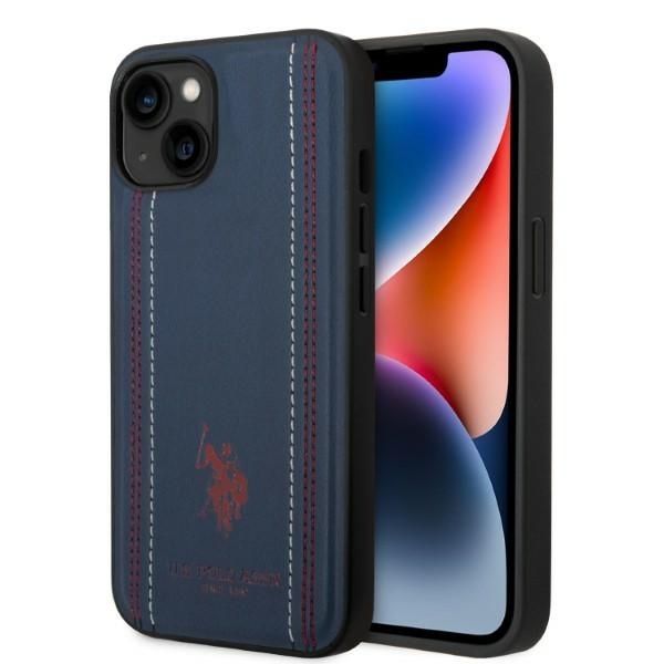 Back panel cover U.S. Polo PU US Polo USHCP14SPFAV iPhone 14 6.1" navy blue/navy blue Leather Stitch