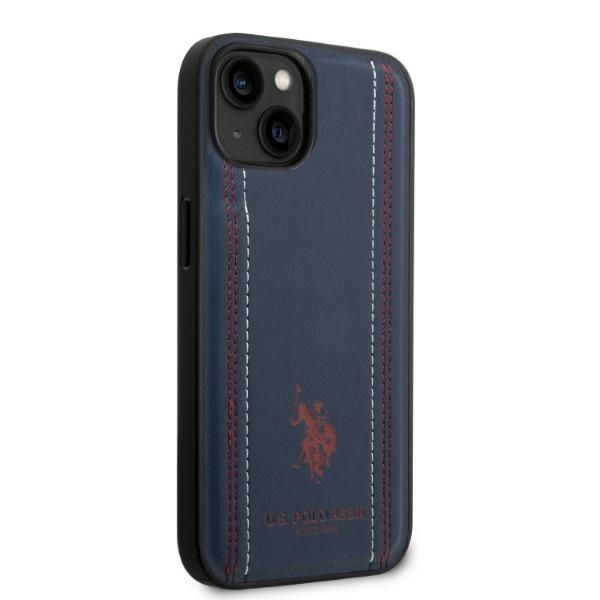 Back panel cover U.S. Polo PU US Polo USHCP14SPFAV iPhone 14 6.1" navy blue/navy blue Leather Stitch