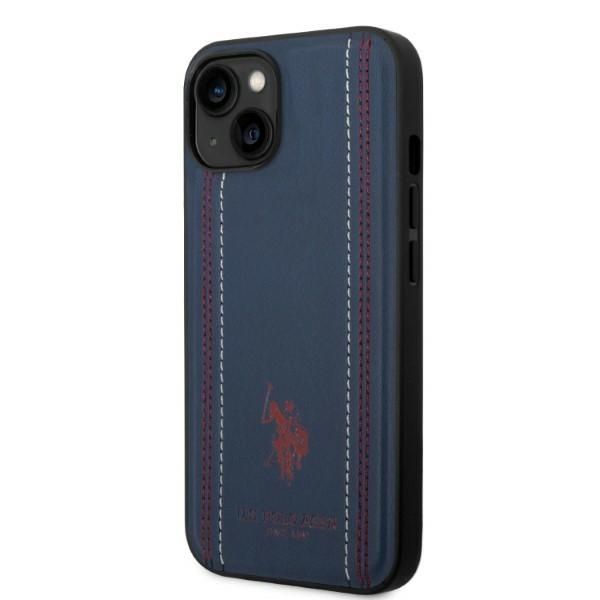 Back panel cover U.S. Polo PU US Polo USHCP14SPFAV iPhone 14 6.1" navy blue/navy blue Leather Stitch