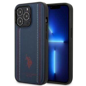 Aizmugurējais vāciņš U.S. Polo PU  US Polo USHCP14XPFAV iPhone 14 Pro Max 6.7" navy/navy blue Leather Stitch 