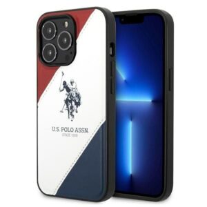 Aizmugurējais vāciņš U.S. Polo PU  US Polo USHCP14XPSO3 iPhone 14 Pro Max 6.7" white/white Tricolor Embossed 