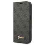 Nugarėlės dėklai Guess  Guess GUBKP14LHG4SHK iPhone 14 Pro 6.1 "black / black book 4G Vintage Gold Logo
