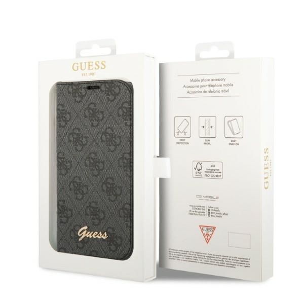 Aizmugurējais vāciņš Guess Guess GUBKP14LHG4SHK iPhone 14 Pro 6.1 "black / black book 4G Vintage Gold Logo
