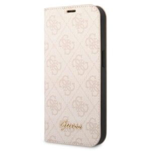 Aizmugurējais vāciņš Guess  Guess GUBKP14SHG4SHP iPhone 14 6.1 "pink / pink book 4G Vintage Gold Logo 