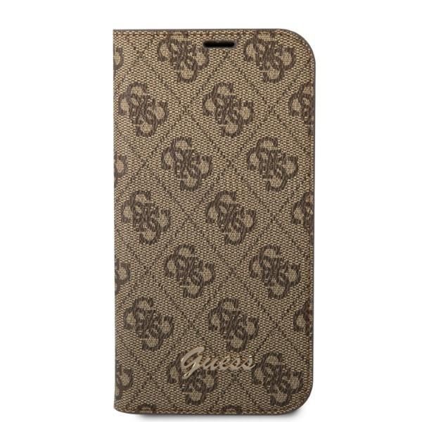 Back panel cover Guess Guess GUBKP14SHG4SHW iPhone 14 6.1 "brown / brown book 4G Vintage Gold Logo