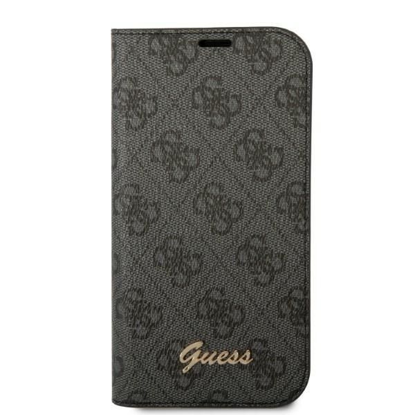 Back panel cover Guess Guess GUBKP14XHG4SHK iPhone 14 Pro Max 6.7 "black / black book 4G Vintage Gold Logo