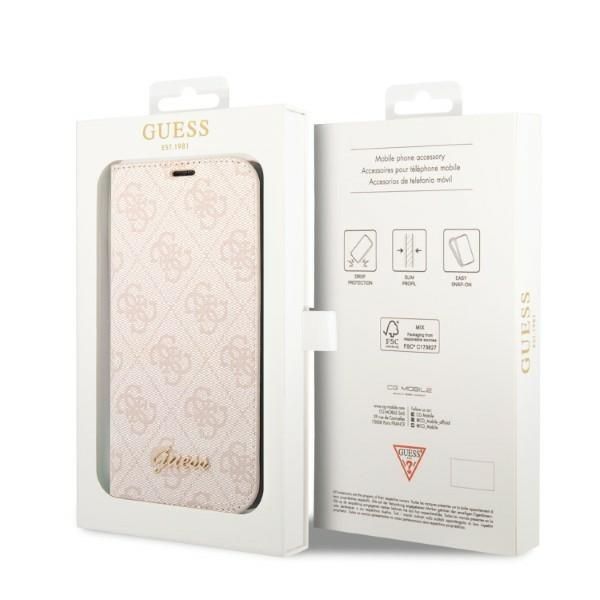 Back panel cover Guess Guess GUBKP14XHG4SHP iPhone 14 Pro Max 6.7 "pink / pink book 4G Vintage Gold Logo