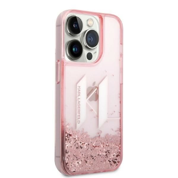 Back panel cover Karl Lagerfeld Karl Lagerfeld KLHCP14LLBKLCP iPhone 14 Pro 6.1 "pink / pink hardcase Liquid Glitter Big KL