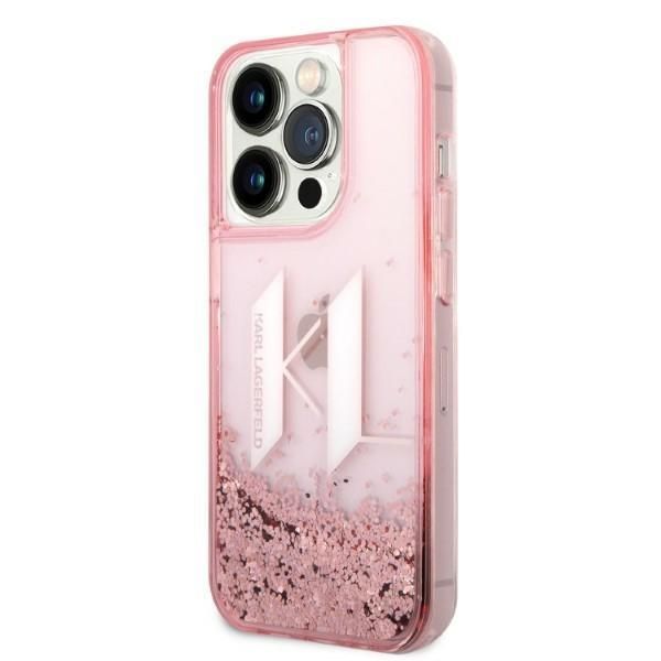 Back panel cover Karl Lagerfeld Karl Lagerfeld KLHCP14LLBKLCP iPhone 14 Pro 6.1 "pink / pink hardcase Liquid Glitter Big KL