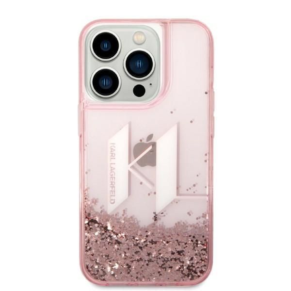 Back panel cover Karl Lagerfeld Karl Lagerfeld KLHCP14LLBKLCP iPhone 14 Pro 6.1 "pink / pink hardcase Liquid Glitter Big KL