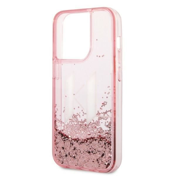 Back panel cover Karl Lagerfeld Karl Lagerfeld KLHCP14LLBKLCP iPhone 14 Pro 6.1 "pink / pink hardcase Liquid Glitter Big KL