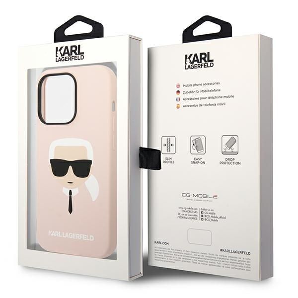 Aizmugurējais vāciņš Karl Lagerfeld Karl Lagerfeld KLHCP14XSLKHLP iPhone 14 Pro Max 6.7 "hardcase pink / pink Silicone Karl`s Head