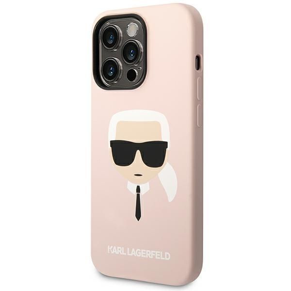 Aizmugurējais vāciņš Karl Lagerfeld Karl Lagerfeld KLHCP14XSLKHLP iPhone 14 Pro Max 6.7 "hardcase pink / pink Silicone Karl`s Head